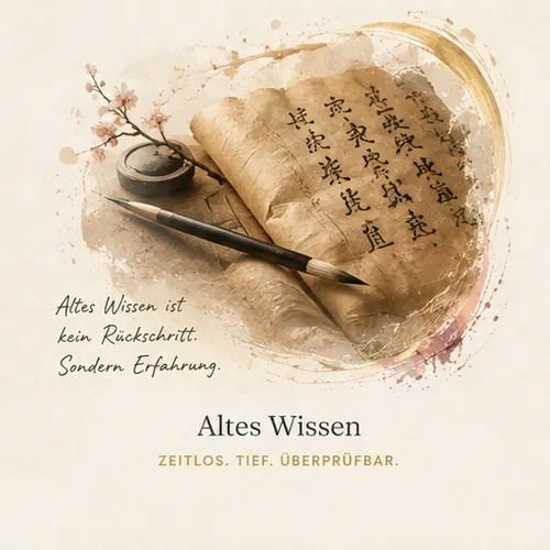 Alte Schriftrolle mit Pinsel und Tusche
